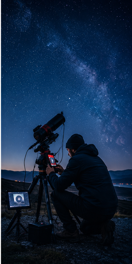 Astro session with camera setup