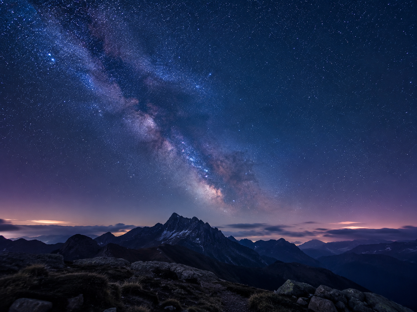 Night sky wide landscape
